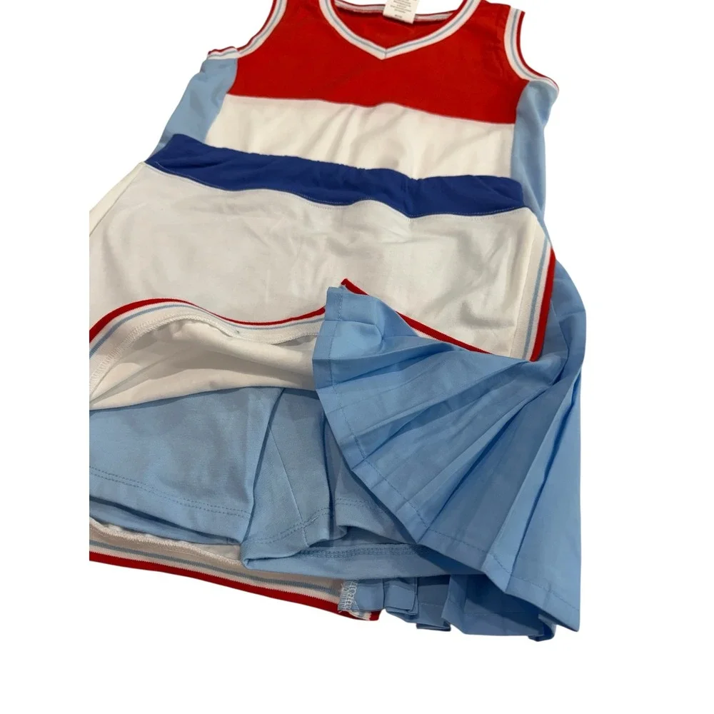 Street Tennis Club‎ Skort Set Kids XL/12 Red White Blue Sporty Tenniscore 2pc